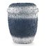 De biologisch afbreekbare zee-urn Marineblauw Zilver, geproduceerd van cellulose, voor een asbijzetting in het water